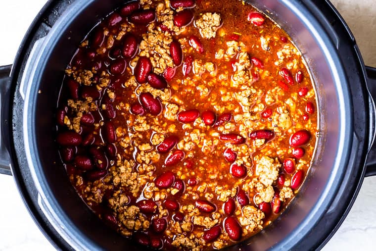 Healthy Instant Pot Turkey Chili Recipe - Delicious Little ...