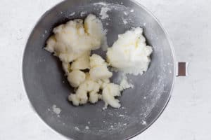 Butter and Sugar in a mixing bowl