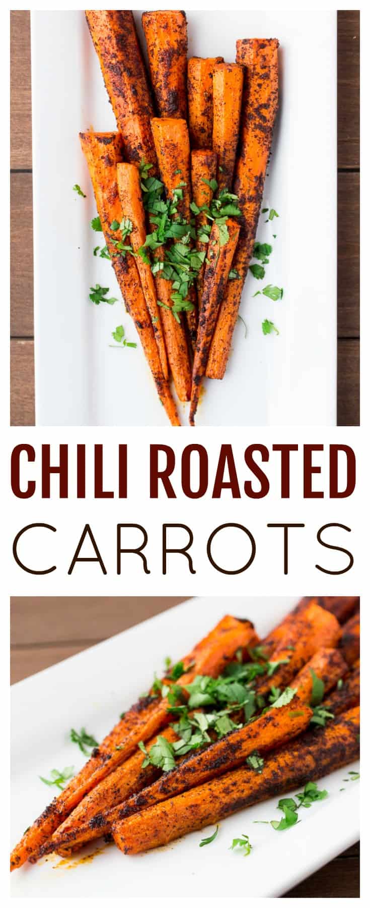 Roasted Chili Spiced Carrots pair amazingly with simple seared chicken breasts, steak, turkey, or even pork! This is a such an easy side dish recipe! | #dlbrecipes #roastedcarrots #carrotsidedish #sidedish #carrots #chilicarrots