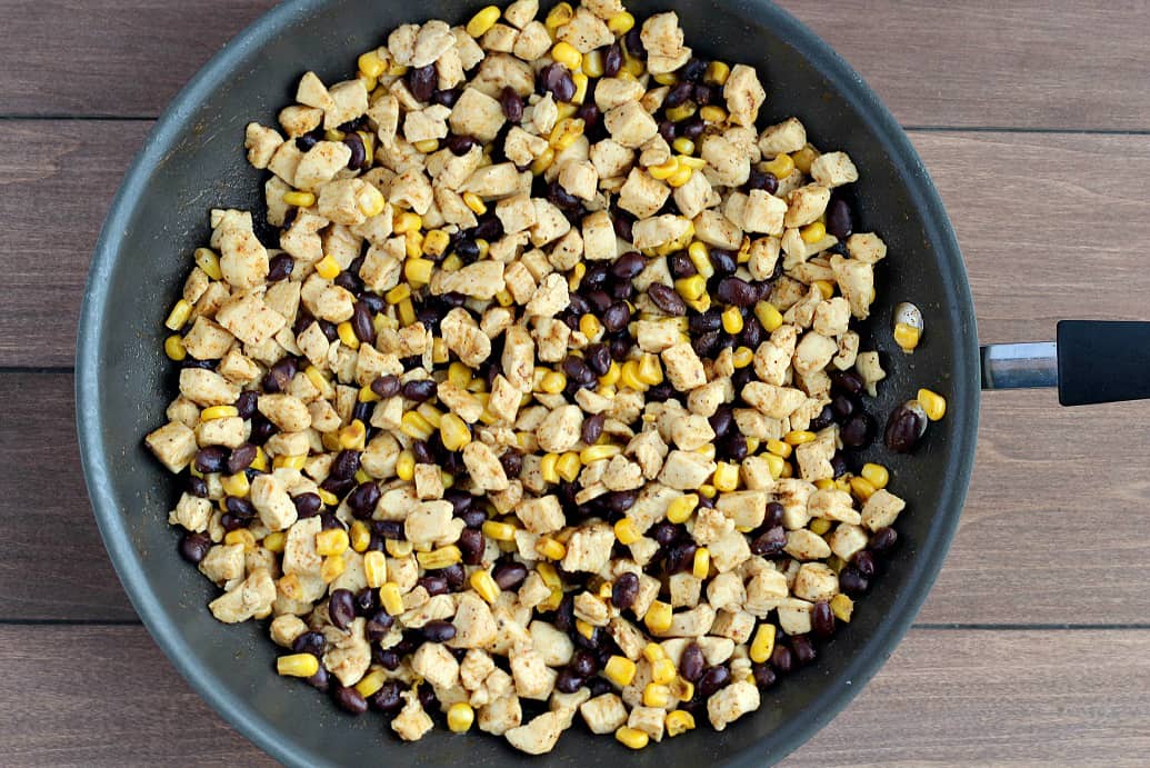 Cooked Chicken with Black Beans and Corn