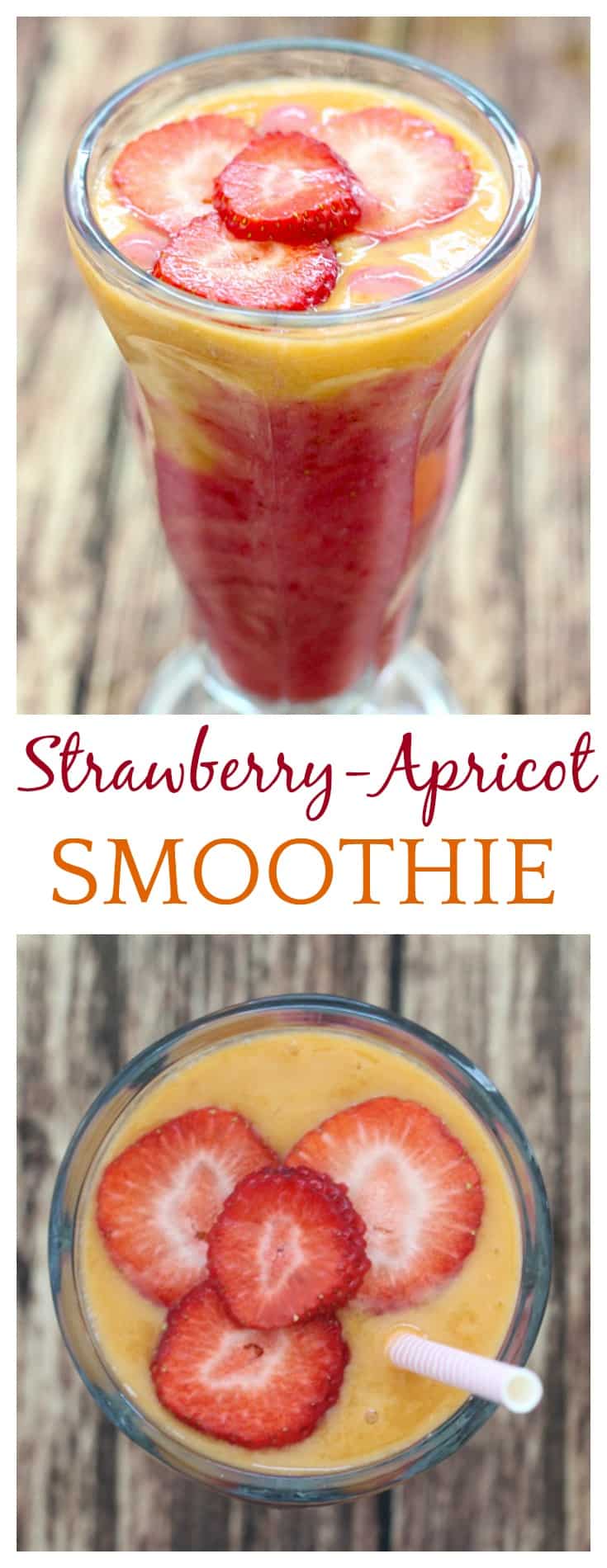 My current favorite way to enjoy fresh apricots is in this Summertime Strawberry-Apricot Smoothie! This recipe only takes about 5 minutes and is the perfect way to start a summer day! 