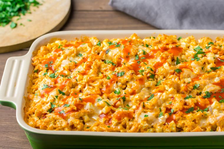 Creamy Buffalo Chicken Cauliflower Casserole Delicious Little Bites