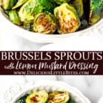 Roasted Brussels Sprouts with text overlay