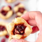 Cranberry walnut cups with text overlay.