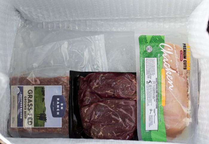 Chicken and Beef in a Blue Apron Box