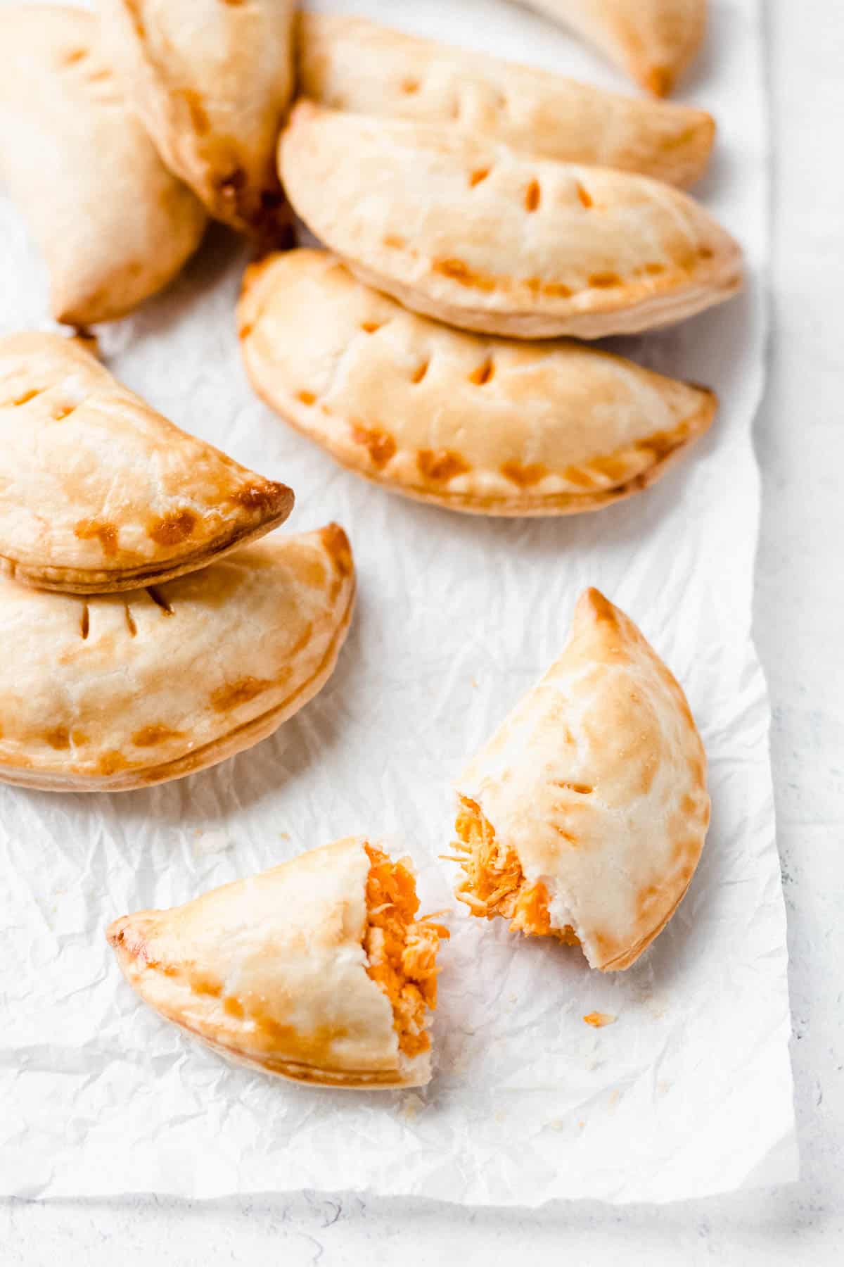 {Cheesy} Buffalo Chicken Hand Pies - Delicious Little Bites