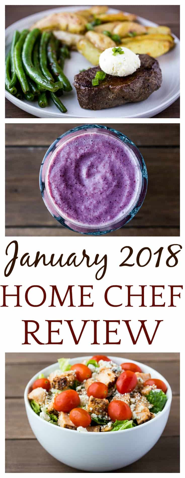I've really been loving Home Chef! This is my third January 2018 Home Chef Subscription Box Review. It includes a salad, smoothie, and complete meal! | #homechef #homechefmeals #homechefreview #mealkits #subscriptionbox
