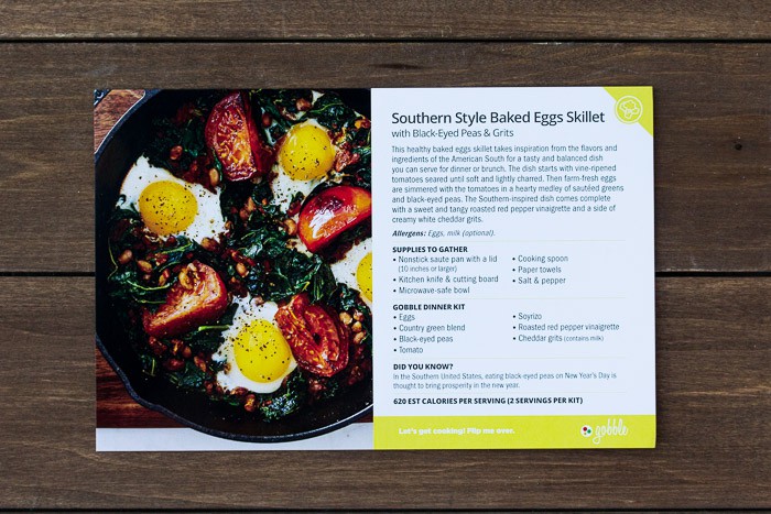 Recipe Card for Gobble Southern Style Baked Eggs Skillet