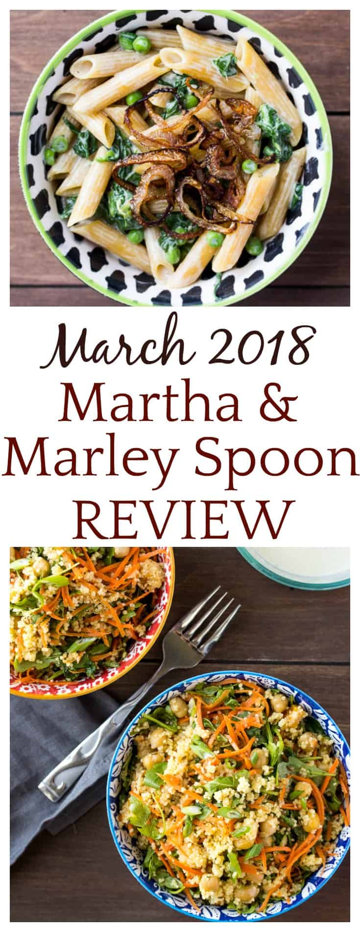 This March 2018 Martha & Marley Spoon Review features 3 delicious vegetarian meals! Once again, I was very impressed with the quality and the flavors of the recipes! | meal kit review | #marthamarleyspoon #marleyspoonreview #mealkit #mealkits #mealkitreview 