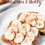 peanut butter banana toasts with text overlay