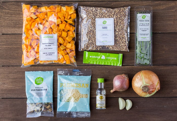 Ingredients for the Hello Fresh Butternut Squash Power Bowl