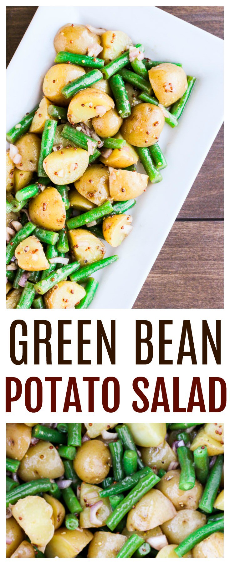 Green Bean Potato Salad is a delicious Summer side dish recipe that can be served warm or chilled! The zesty dressing really pulls everything together! | barbecue | cookout | gluten free | #dlbrecipes #potatosalad #greenbeansalad #sidedish #glutenfree