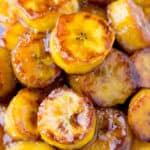 Sticky Sweet Fried Plantains Close Up