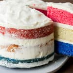 Red, White, and Blue Cake with Semi-Naked Icing