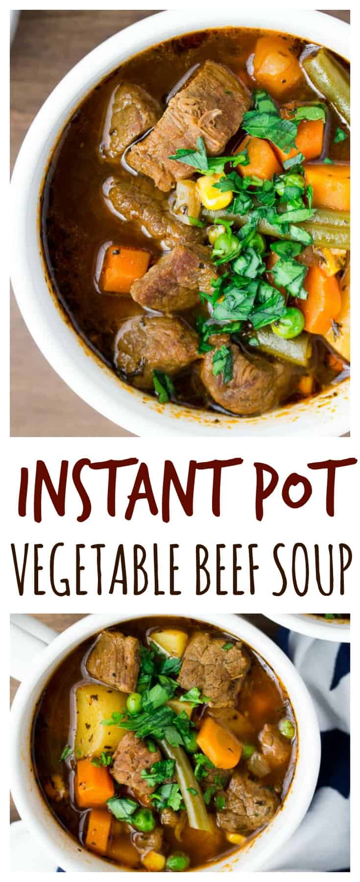 Instant Pot Vegetable Beef Soup - Delicious Little Bites