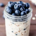 Blueberry oats with text overlay