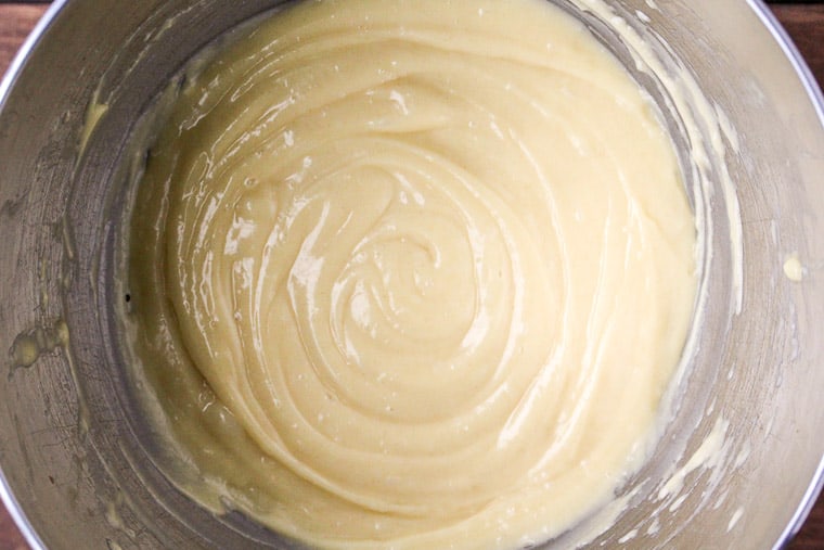 Puff Pastry Batter in a Large Silver Bowl