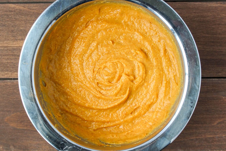 Pumpkin Spice Pudding in a Silver Bowl