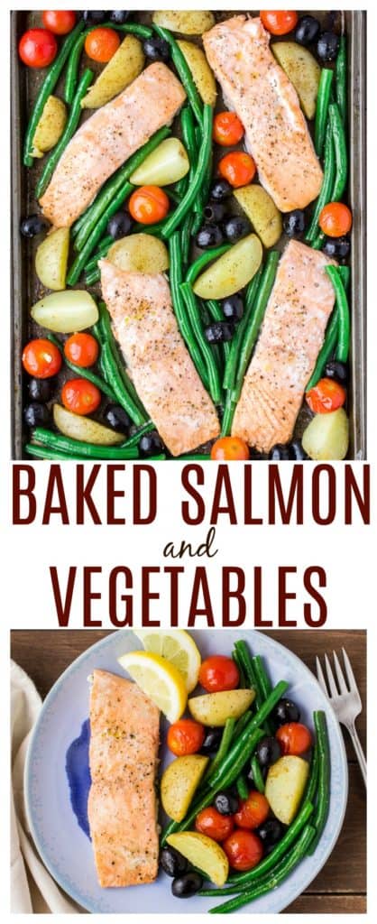 Baked Salmon and Vegetables + Ecco Domani Pinot Grigio - Delicious ...