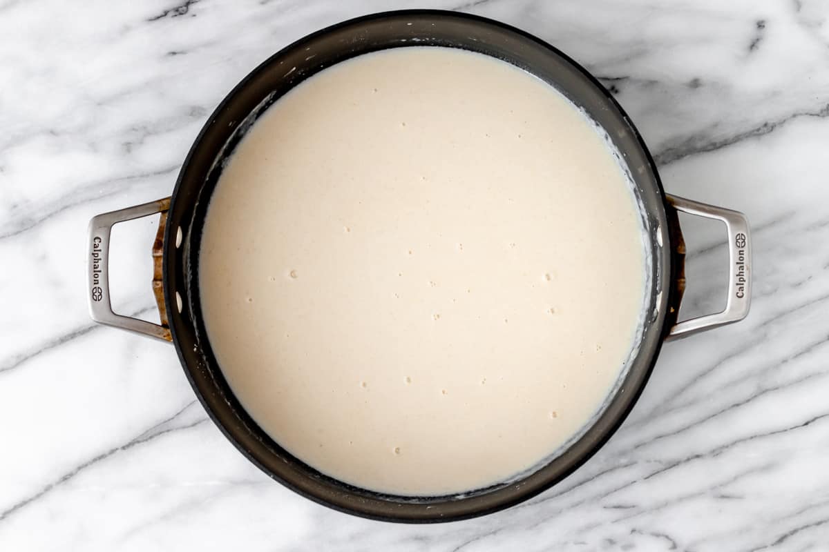Roux for mac and cheese in a large, deep skillet.