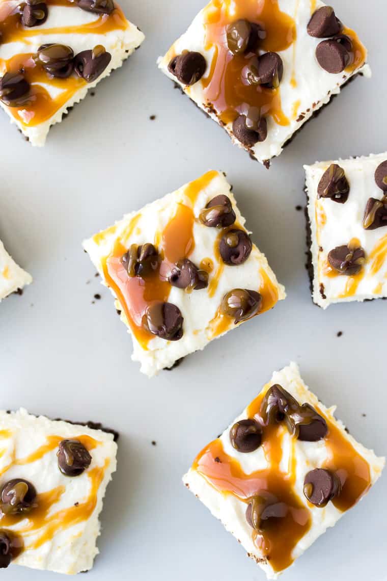 Coconut Cheesecake Bars on a White Background