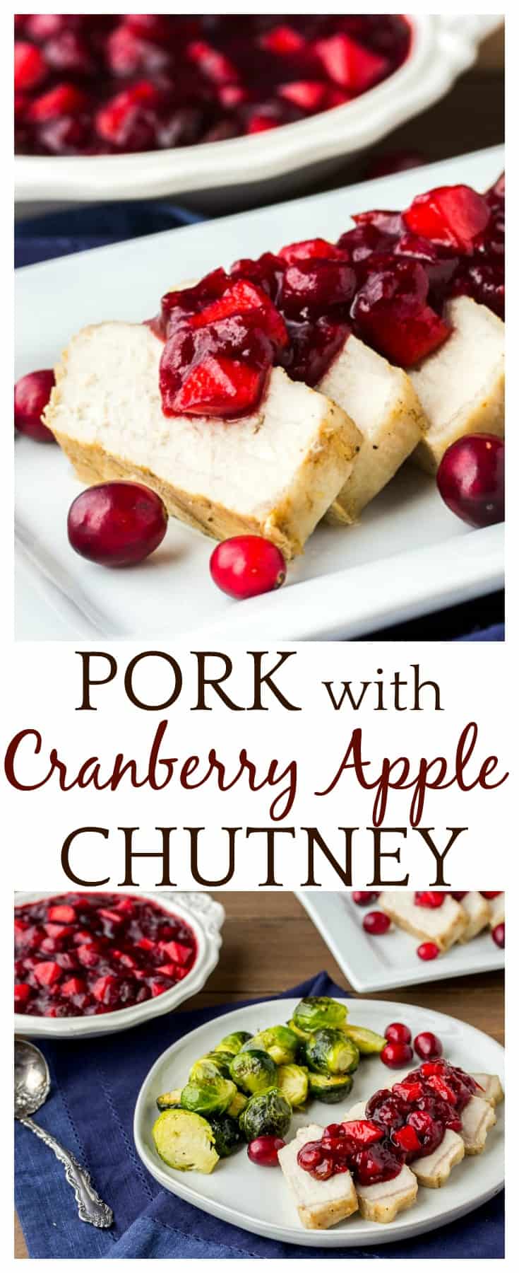 Pork with Cranberry Apple Chutney – savory and sweet ingredients make up this chutney with a splash of Holland House Red Cooking Wine for added depth and flavor. It’s an easy dinner recipe that is perfect for the holiday season! | AD #porkrecipes #cranberryrecipes https://www.pinterest.com/hollandhousecw/ 