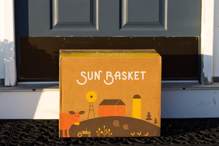 January 2019 Sun Basket Review Box by the Front Door