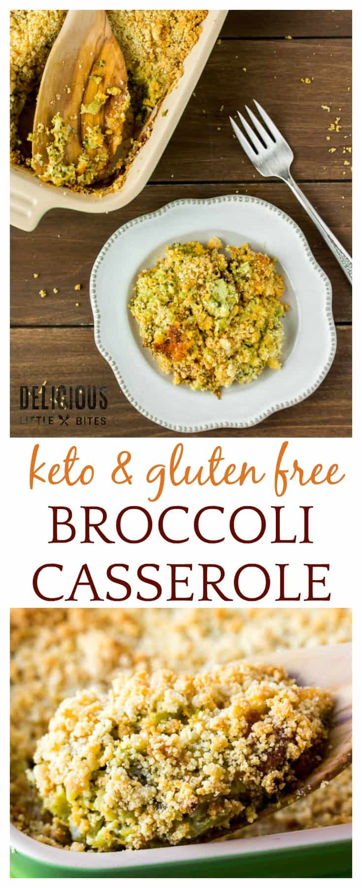 Keto Broccoli Casserole - a low carb version of the classic side dish recipe! It's made using all keto-friendly foods and just as tasty, if not tastier, than the original! Suitable for those following a keto, low carb, and/or gluten free diet! | #dlbrecipes #sidedish #ketorecipes #ketosidedish #lowcarbrecipes 