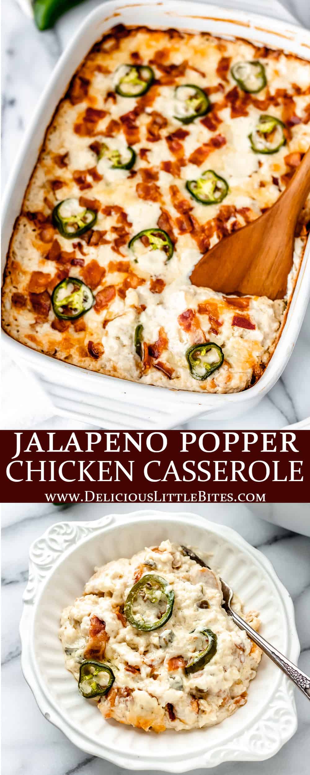 Low Carb Jalapeño Popper Chicken Casserole - Delicious Little Bites