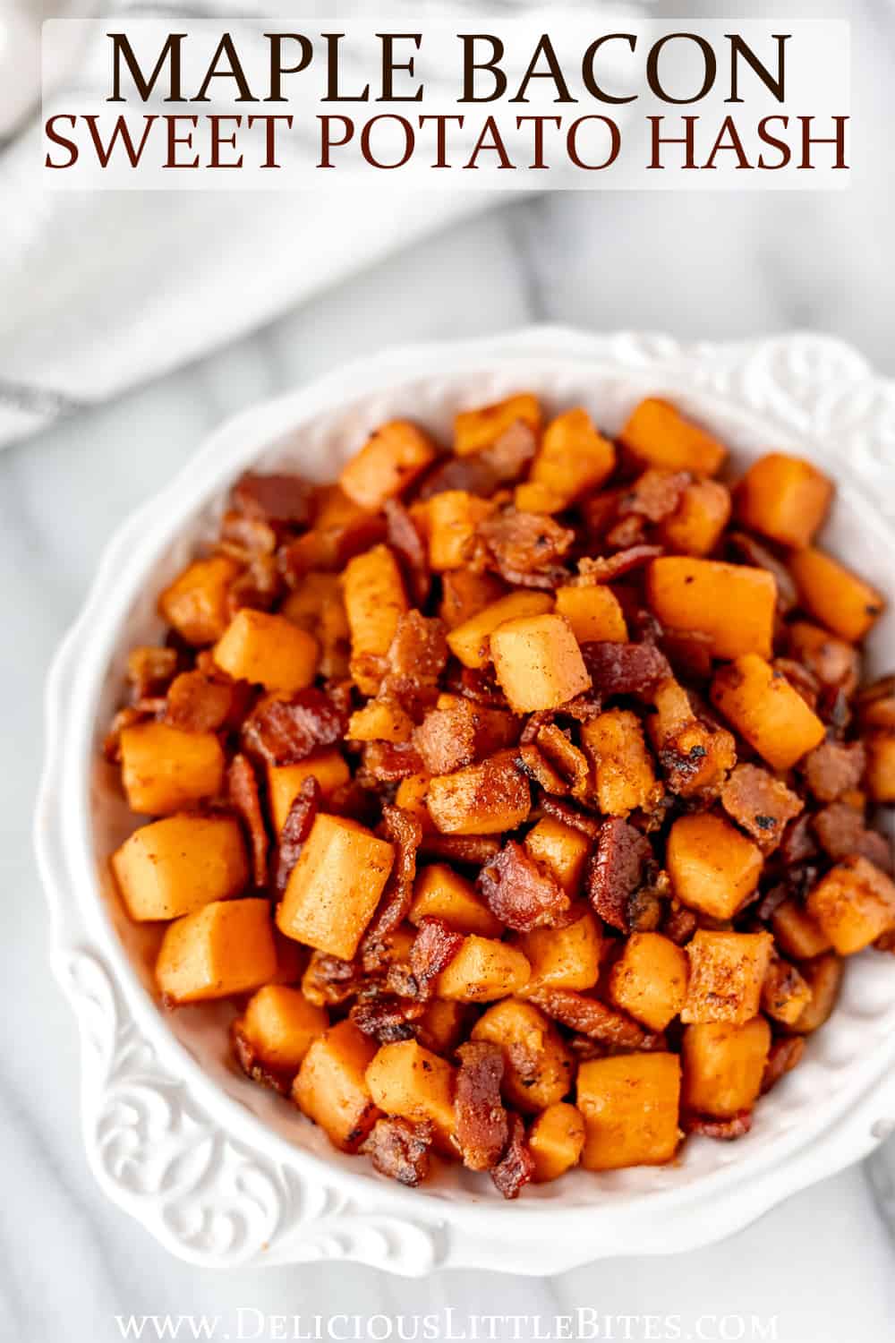 Maple Bacon Sweet Potato Hash Recipe Delicious Little Bites