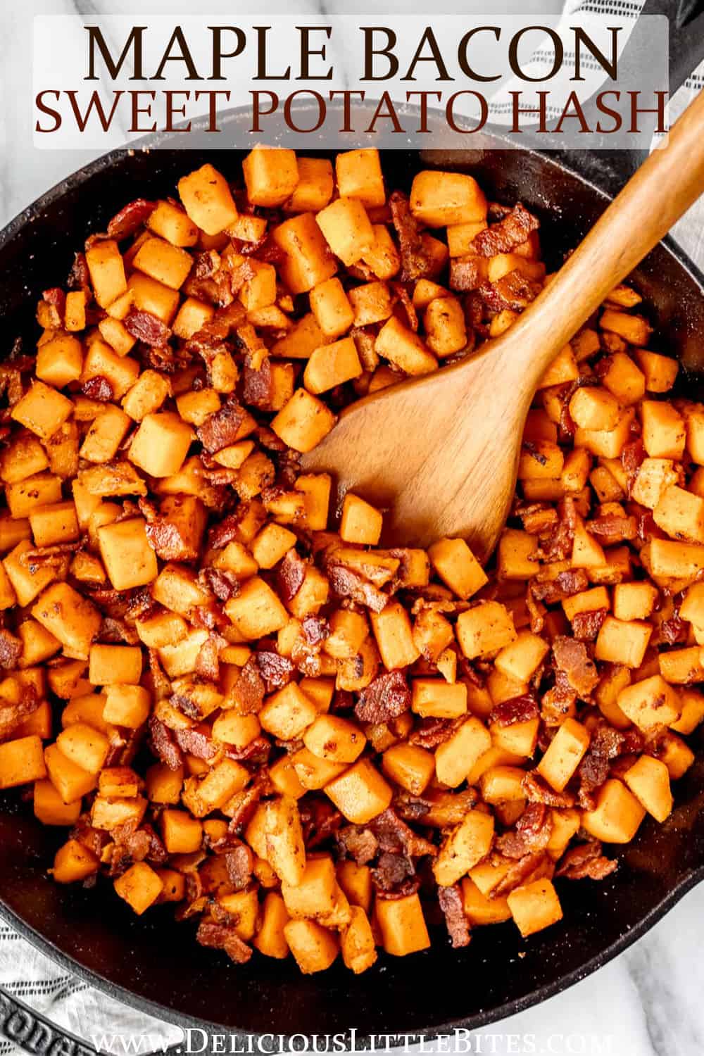 Maple Bacon Sweet Potato Hash Recipe Delicious Little Bites