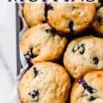 Blueberry Oat Muffins are delicious, moist, to-die-for muffins that you and your family will love. They are made with oats, vanilla Greek yogurt and half-and-half to give them incredible flavor and tenderness. This recipe is lower in sugar and easy enough to make that you can enjoy blueberry muffins anytime you wish. | #blueberries #blueberrymuffins #oatmuffins #proteinmuffins #breakfast #baking #muffins