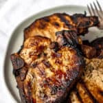 Grilled Cuban Pork Chops with text overlay.