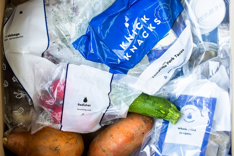 Blue Apron Ingredients packaging in the box