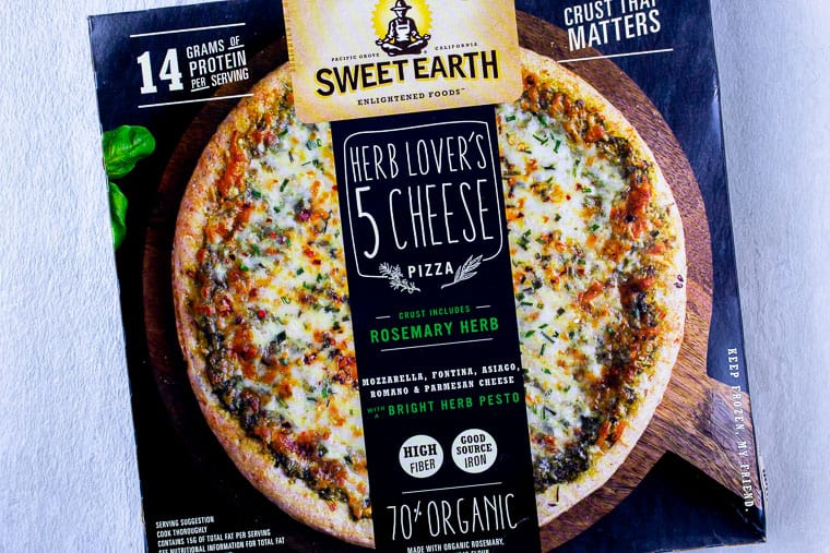 Sweet Earth Herb Lover's 5 Cheese Pizza in it's packaging