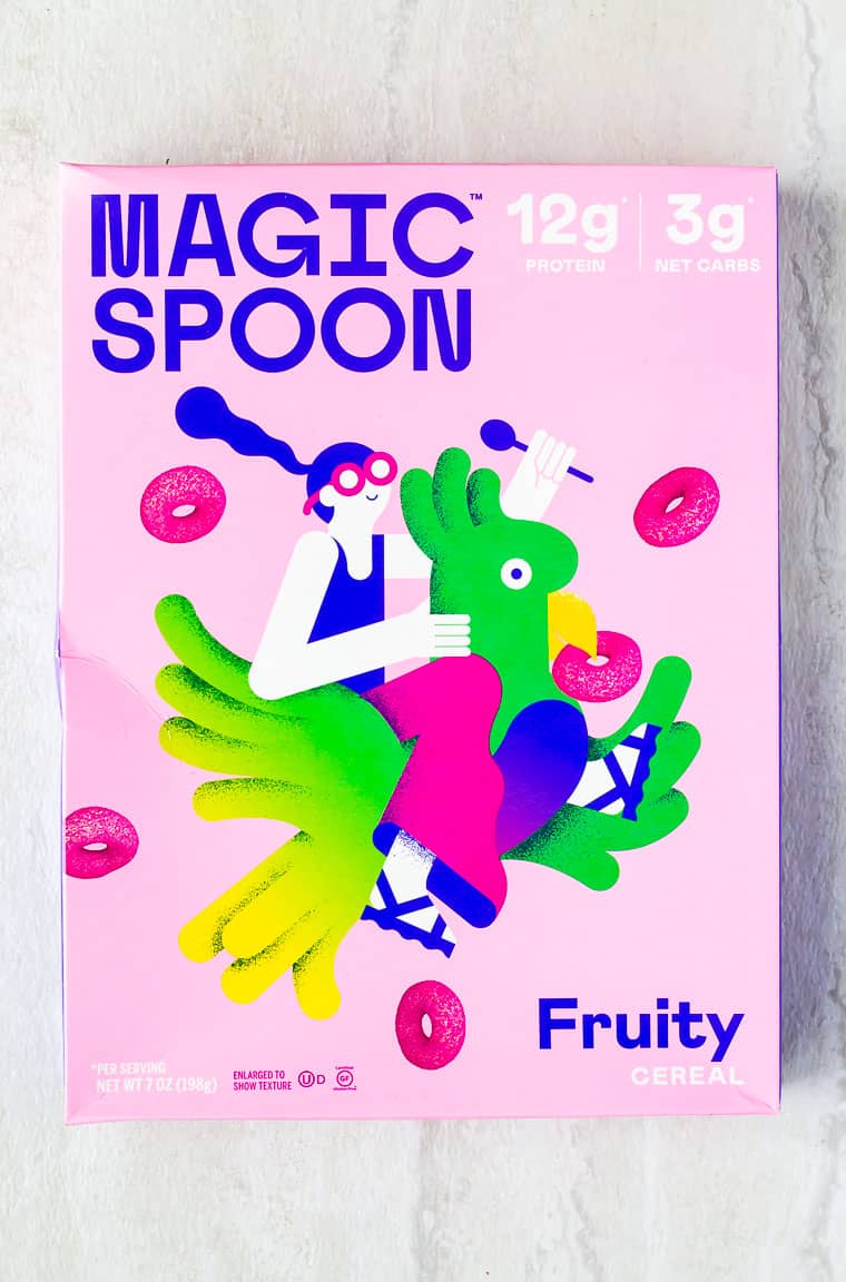 Magic Spoon cereal box on a white background