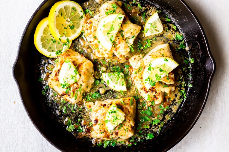 Broiled Cod With Lemon Garlic Butter Sauce Delicious Little Bites