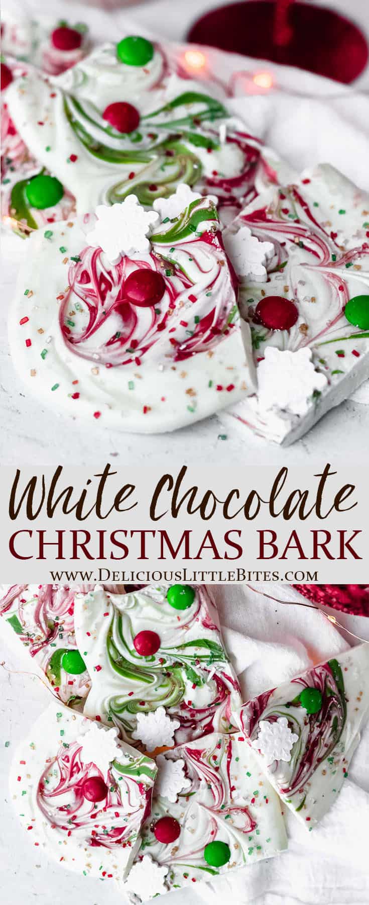 White Chocolate Christmas Bark - Delicious Little Bites