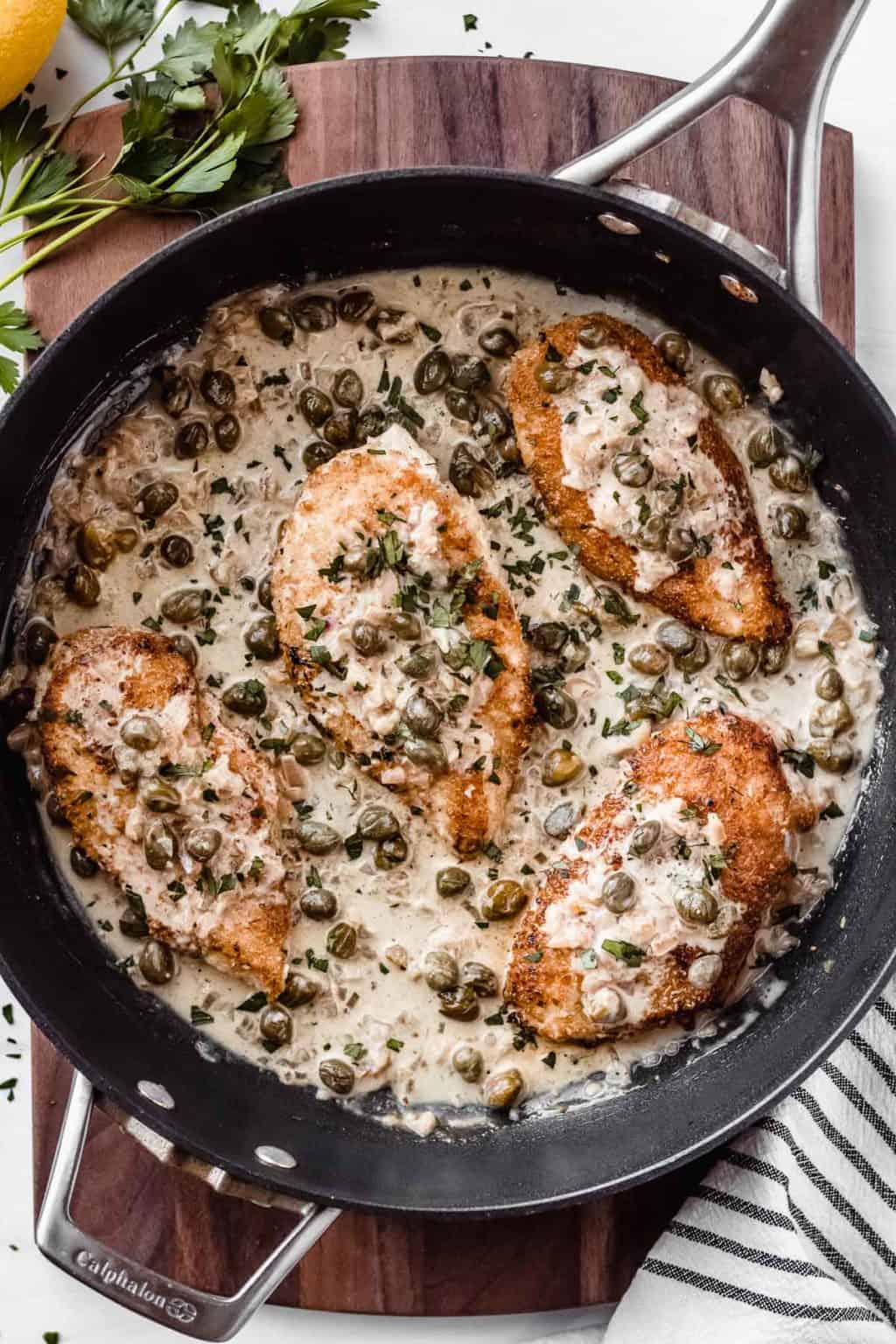 Keto Creamy Chicken Piccata - Delicious Little Bites