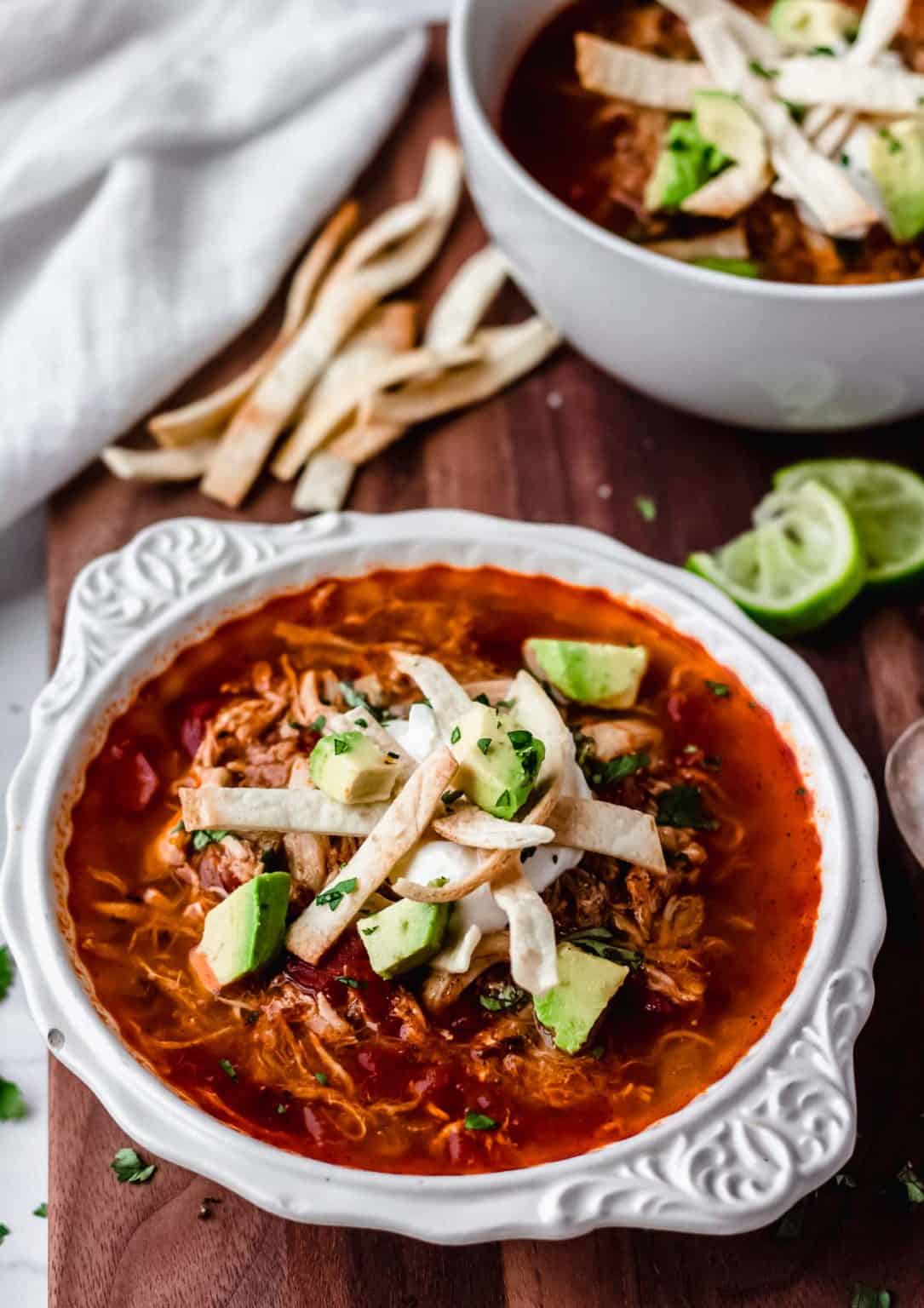 Keto Chicken Tortilla Soup - Delicious Little Bites