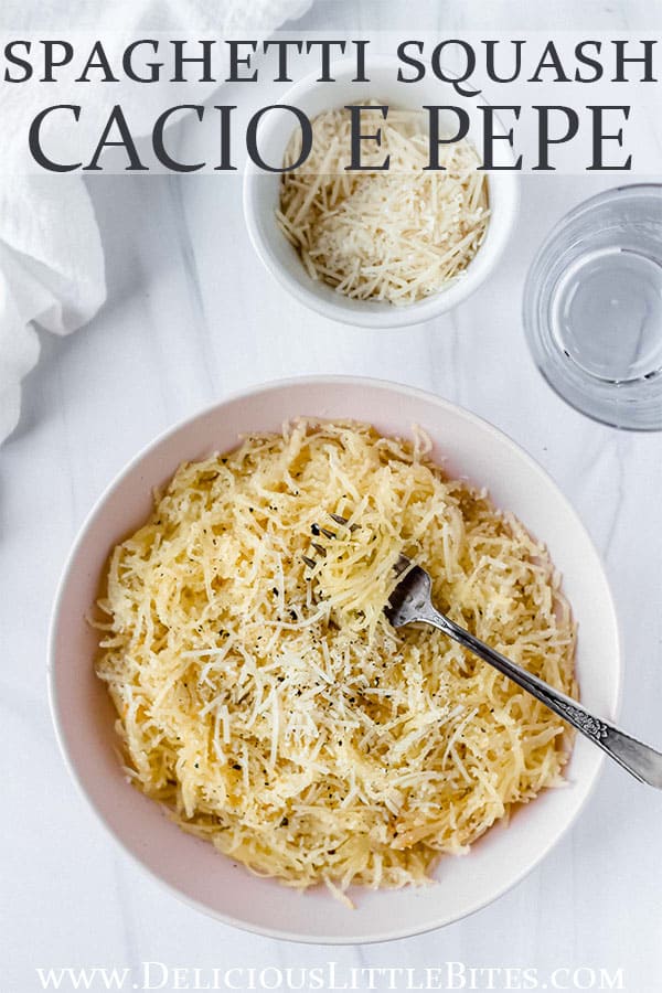 Spaghetti Squash Cacio e Pepe (Keto + Gluten Free) - Delicious Little Bites