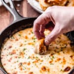 beer cheese dip with text overlay