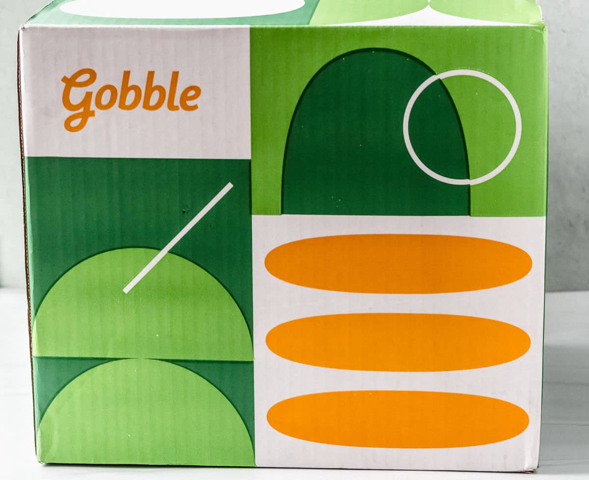 Gobble box with a white background