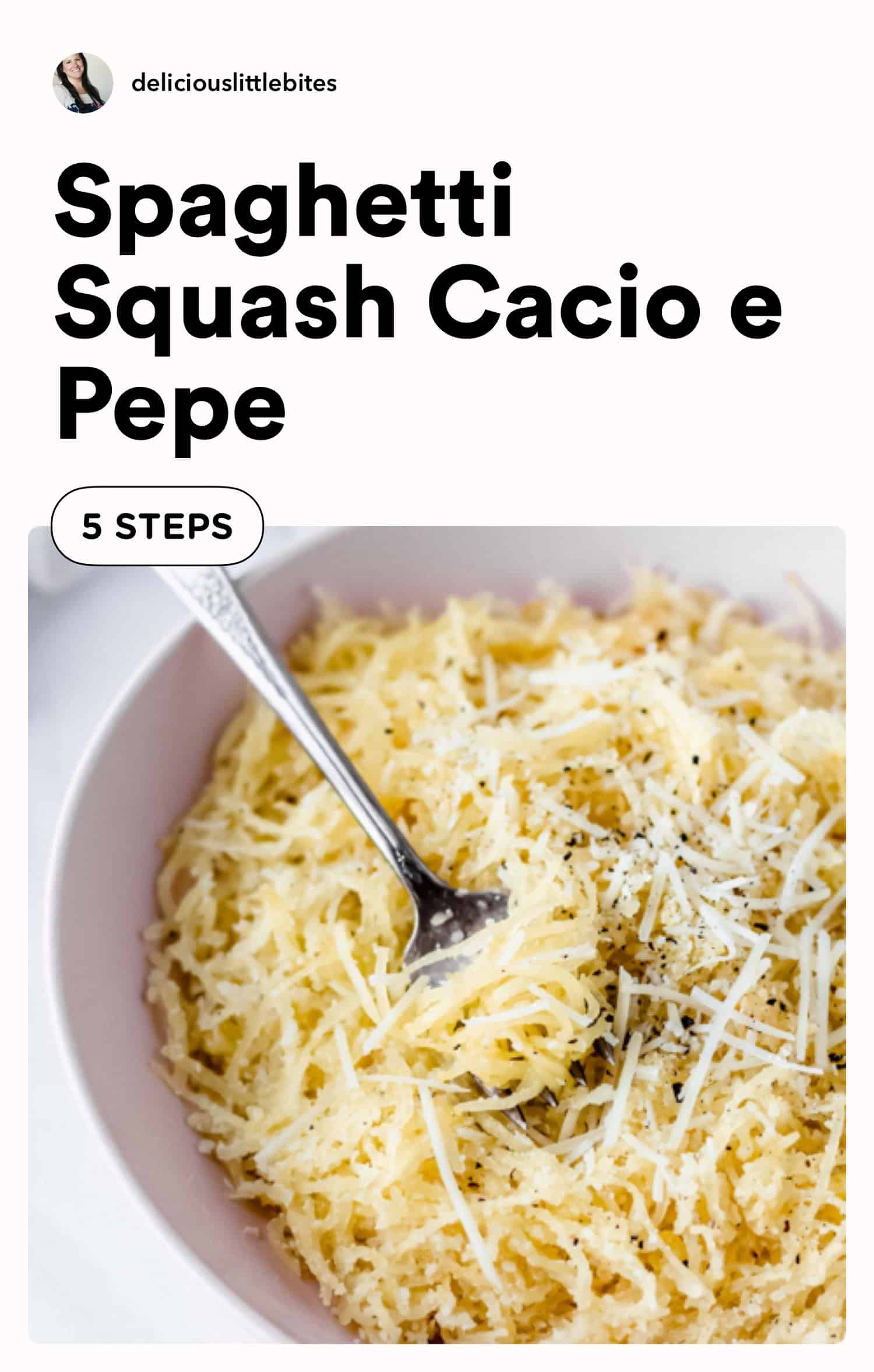 Spaghetti Squash Cacio e Pepe (Keto + Gluten Free) - Delicious Little Bites