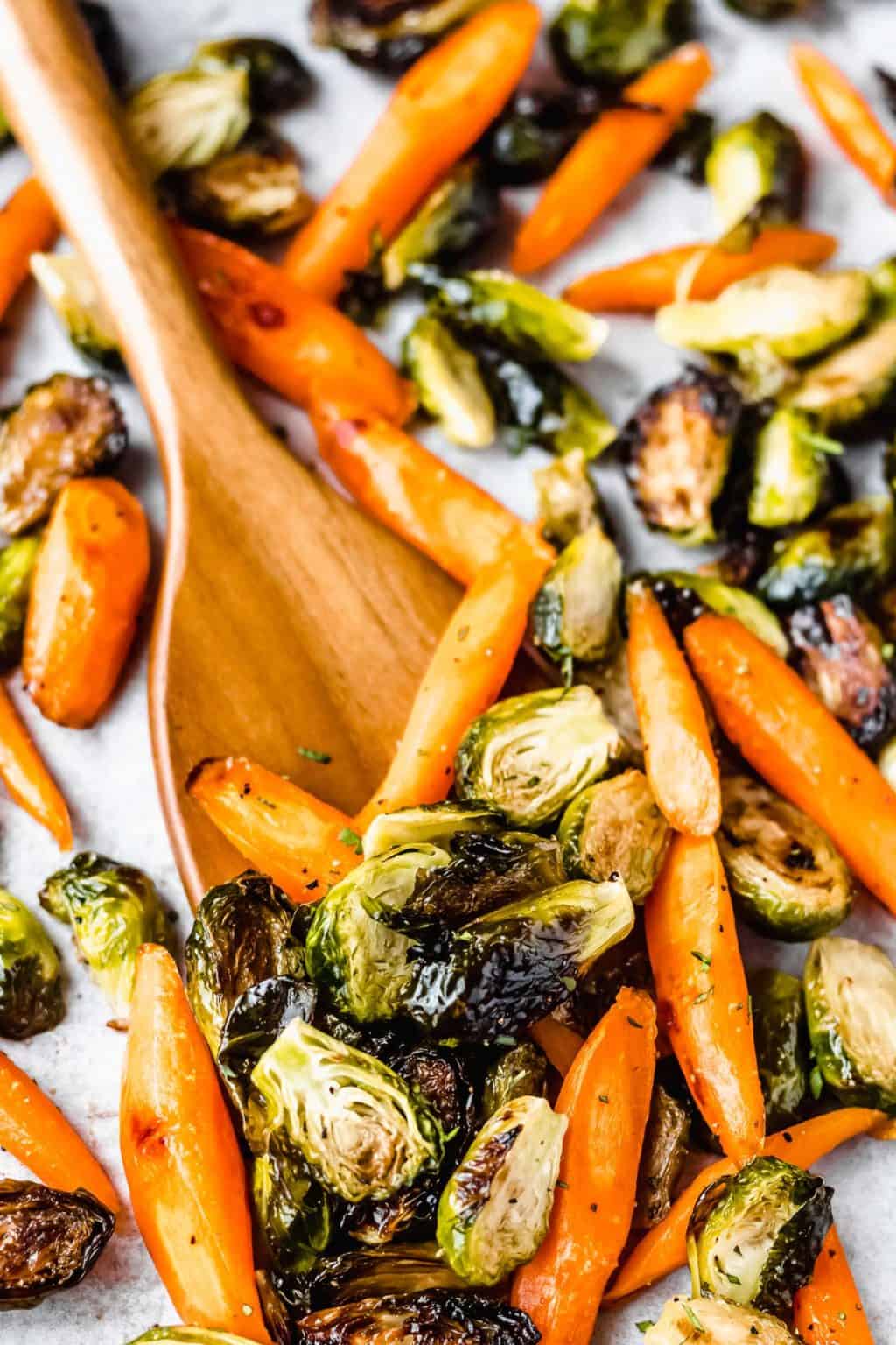 Maple Roasted Brussels Sprouts and Carrots Delicious Little Bites