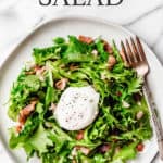 lyonnaise salad with text overlay