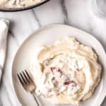 Creamed Chipped Beef over mashed potatoes with text overlay.