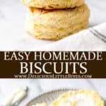 Two images of biscuits with text overlay between them.