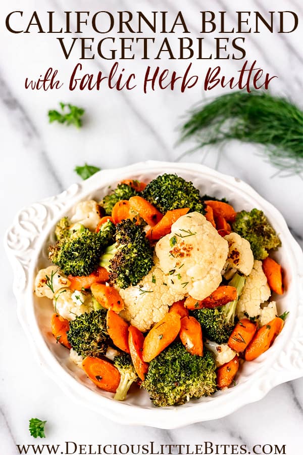 California Blend Vegetables with Garlic Herb Butter - Delicious Little ...