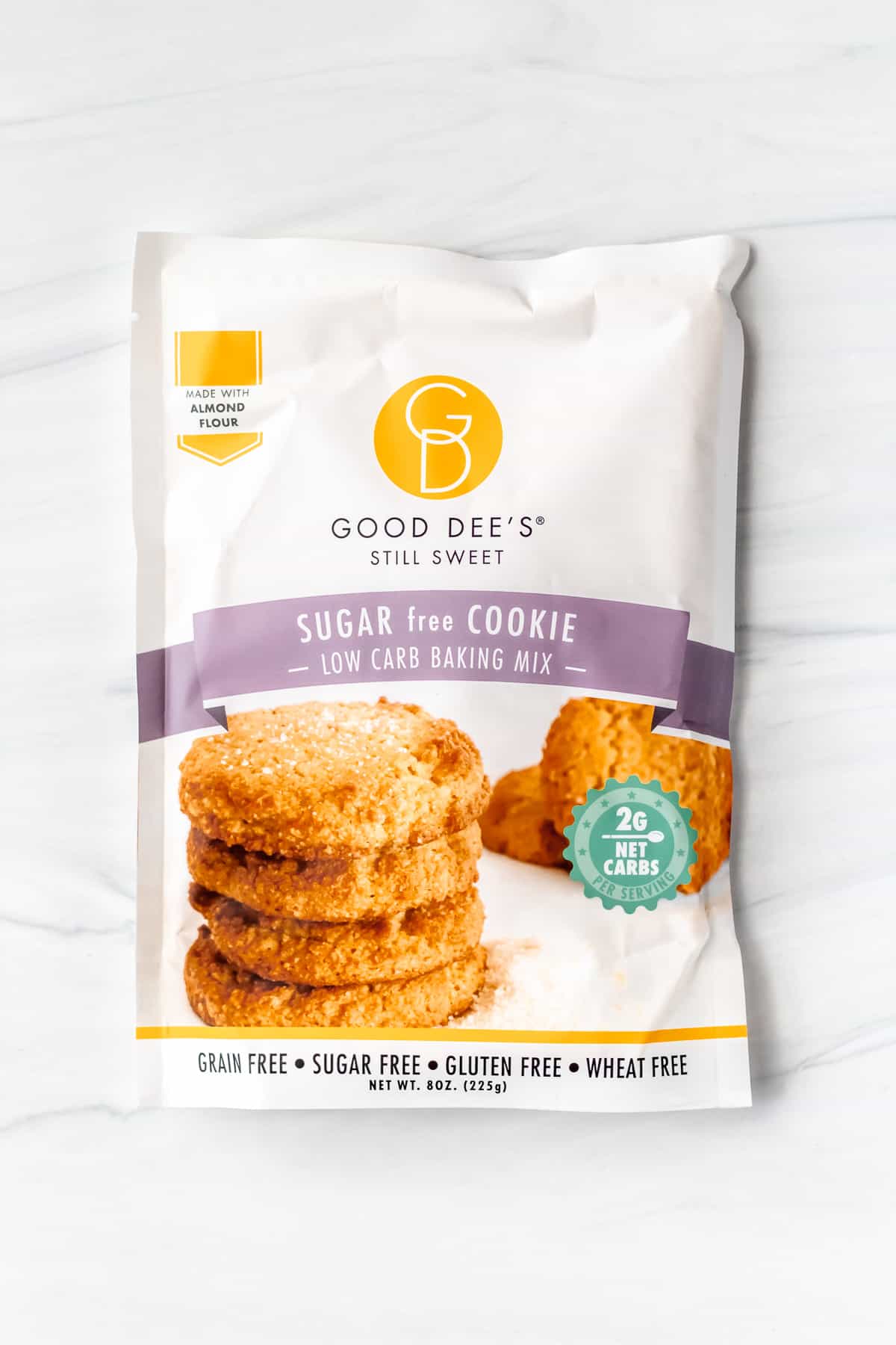 Good Dee's Sugar Free Cookie Low Carb Baking Mix package on a white background